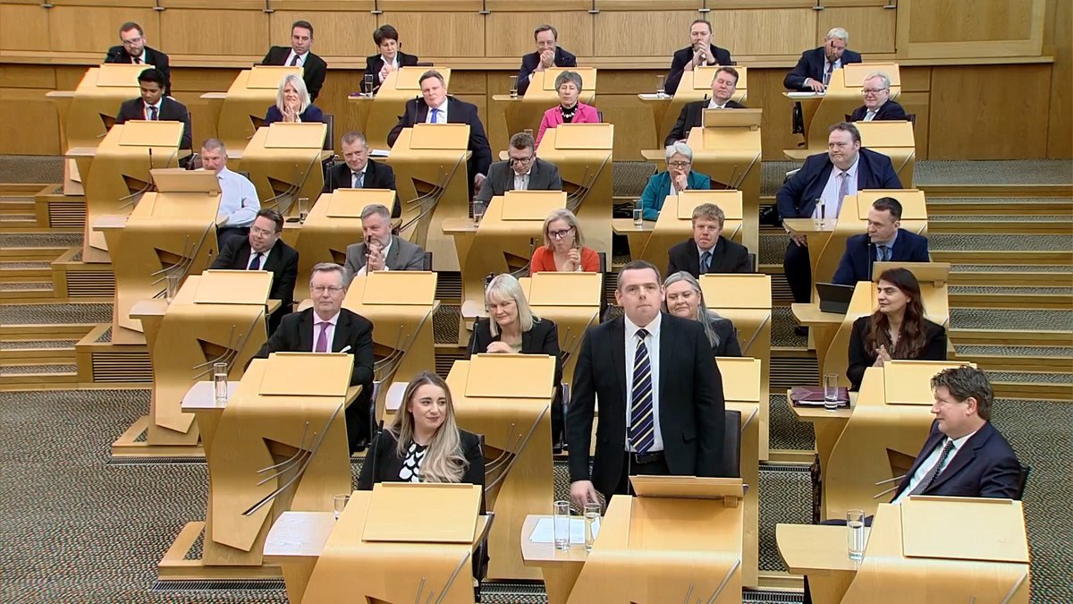 📺 Watch @Douglas4Moray hold John Swinney and his SNP continuity government to account at #FMQs. Live from midday 👉 scottishparliament.tv