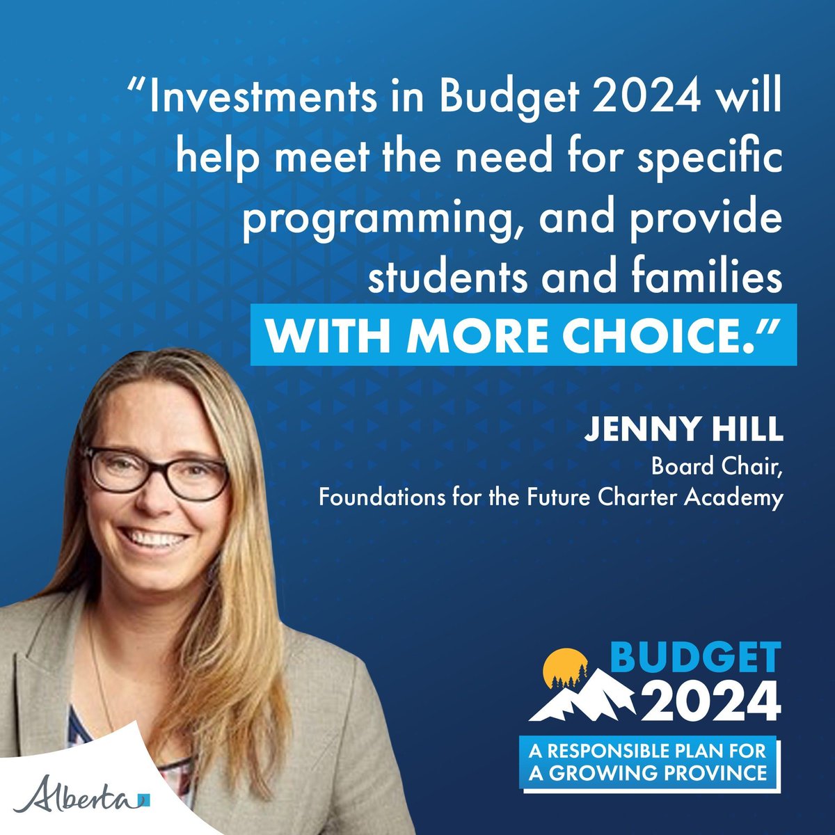 Alberta’s conservative government has a proud and long history of supporting school choice, and budget 2024 supports our ongoing commitment.