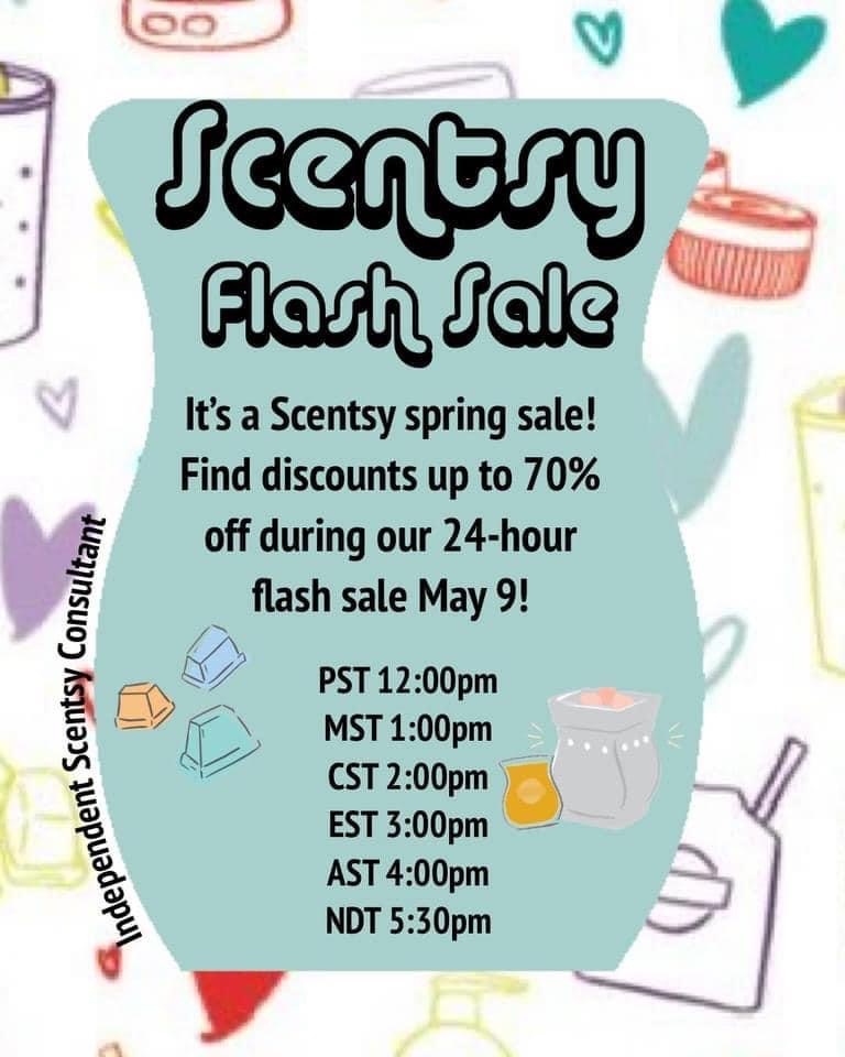 #FlashSale Today. 24 hours only

Up to 70% percent off

#ScentsyWithCatharine #ScentsyIndependentConsultant