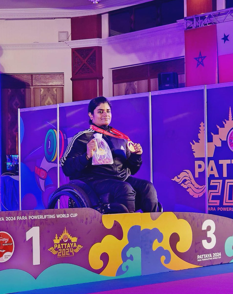 Update-World Para Powerlifting World Cup ⿢⿠⿢⿤ 🇹🇭☑ 🇮🇳 Powerlifters shine as they secured ⿣🏅 including ⿡🥇, ⿡🥈& ⿡🥉 Take a look at our medalists & their respective categories 👇🏻 * #TOPSchemeAthlete Ashok: M🥇with a lift of 197kg (PB) in Men's Upto ⿦⿥kg *