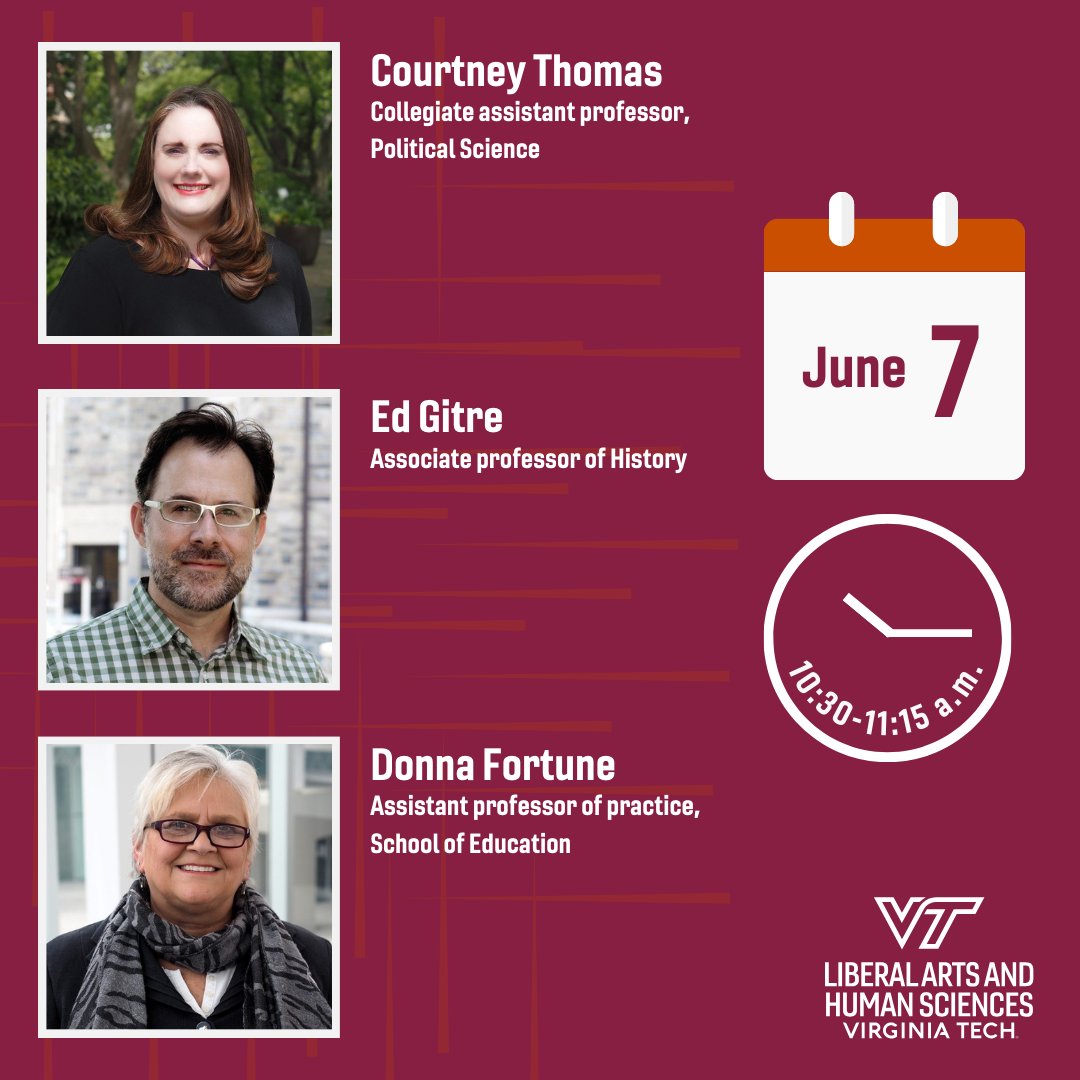 📚 Join us on June 7th, 10:30 - 11:15 a.m. for an eye-opening discussion on banned books during Virginia Tech Alumni Weekend! 🎙️College of Liberal Arts and Human Sciences faculty members will dive into the history, impact, and current climate surrounding banned books.