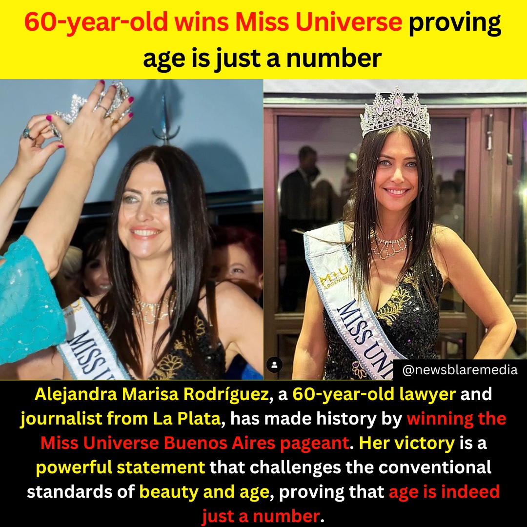 Alejandra Marisa Rodríguez, a 60-year-old lawyer and journalist from La Plata, has made history by winning the Miss Universe Buenos Aires pageant. #alejandramarisa #sixtyyears #old #journalist #lawyers #winning #MissUniverse #universe #beautiful #victory #powerful #laplata