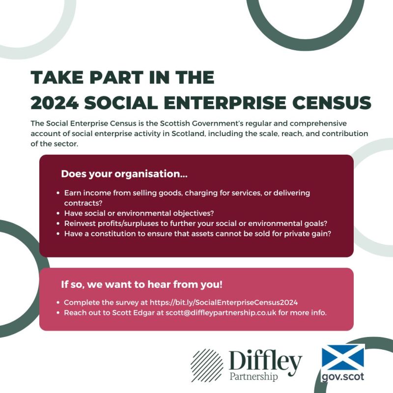 📢 Calling all Scottish #SocialEnterprises. The 2024 Social Enterprise Census has launched!

Take part in the survey and contribute to this vital source of knowledge about our sector. Get involved here ➡️ bit.ly/SocialEnterpri…

#GetYourVoiceHeard