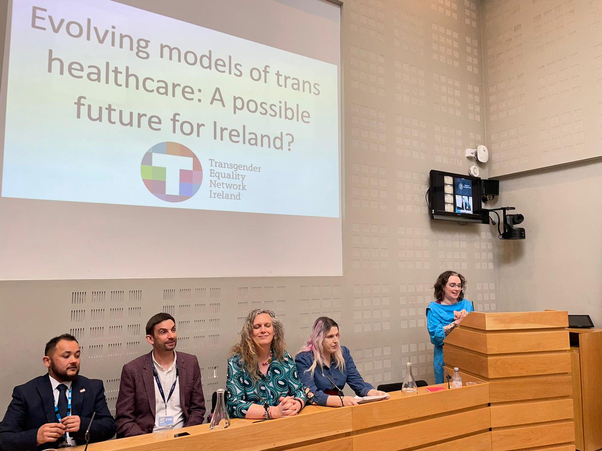 Very informative #Trans Healthcare event in Leinster House with clinicians from England and the Netherlands discussing GP led models of Gender Affirming Healthcare. Thanks to @TENI_Tweets & @hoeyannie
