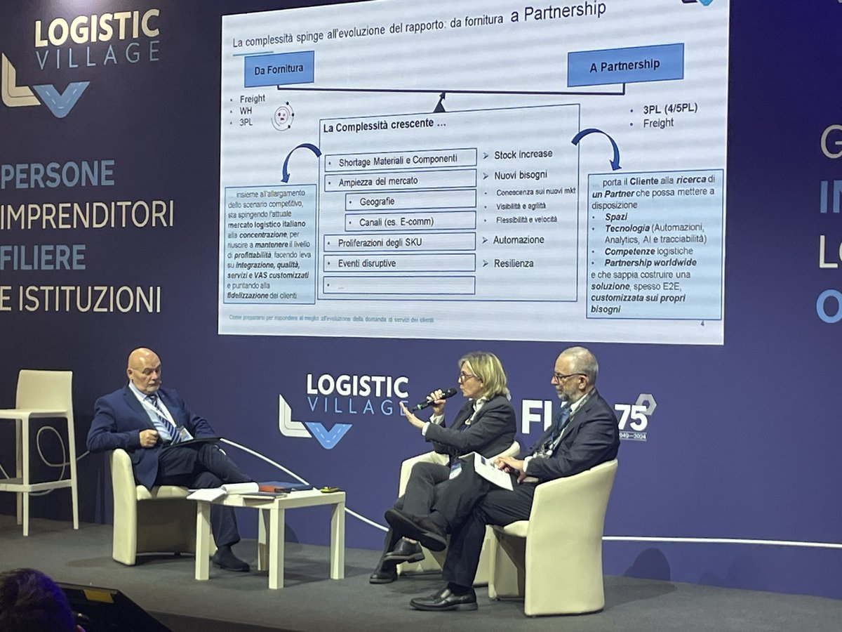 Cristina Secchi di @PwC_Italia racconta l’evoluzione del rapporto tra il fornitore di servizi logistici ed il cliente in una logica di partnership che è sempre più necessaria per affrontare la crescente complessità #LogisticVillage2024 #Transpotec