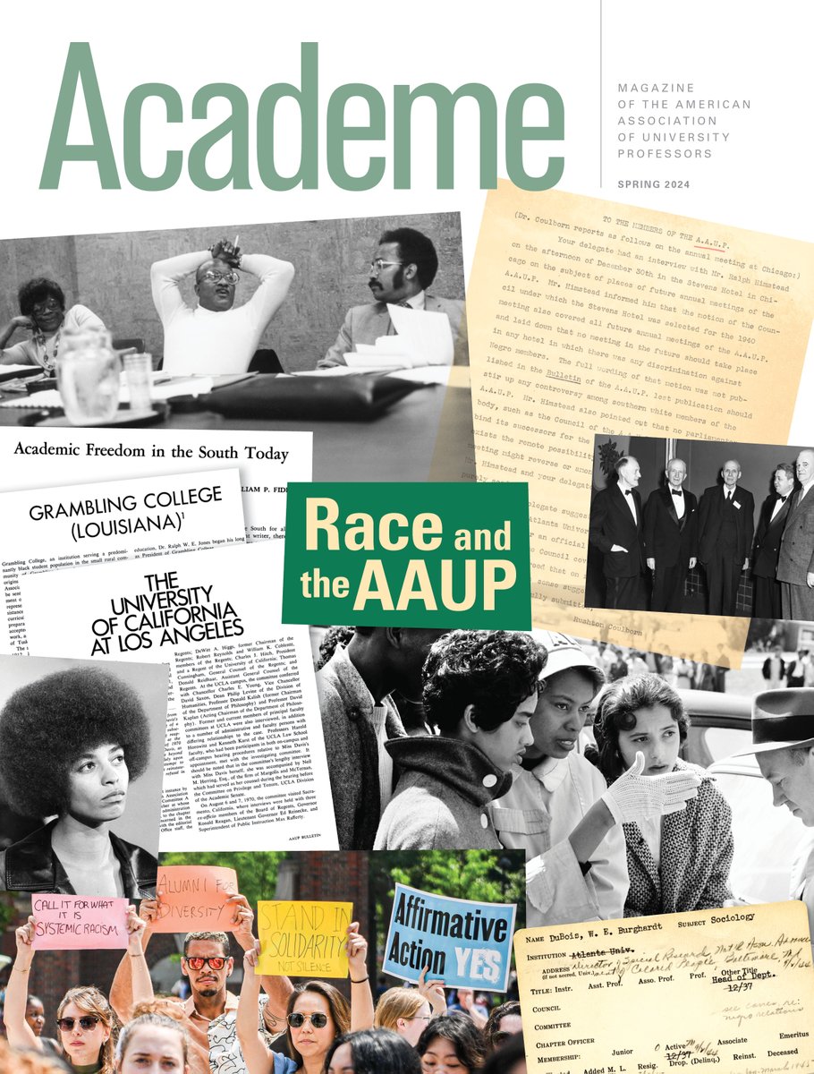 The new issue of #Academe looks to the past and draws lessons for the present, taking an overdue step toward reconsidering the role of race in the AAUP’s history. Check out the full issue at aaup.org/issue/spring-2…