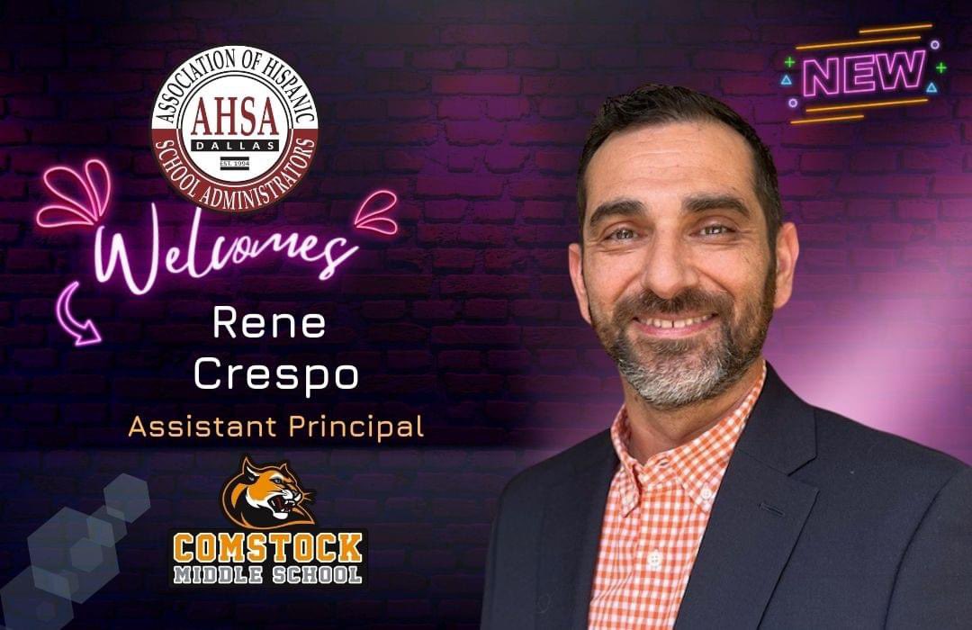 Welcome to AHSA, Rene Crespo, Assistant Principal at E. B. Comstock Middle School. We are excited to have you join us and look forward to your leadership climb. Go, Cougars! #hesready #principalgoals