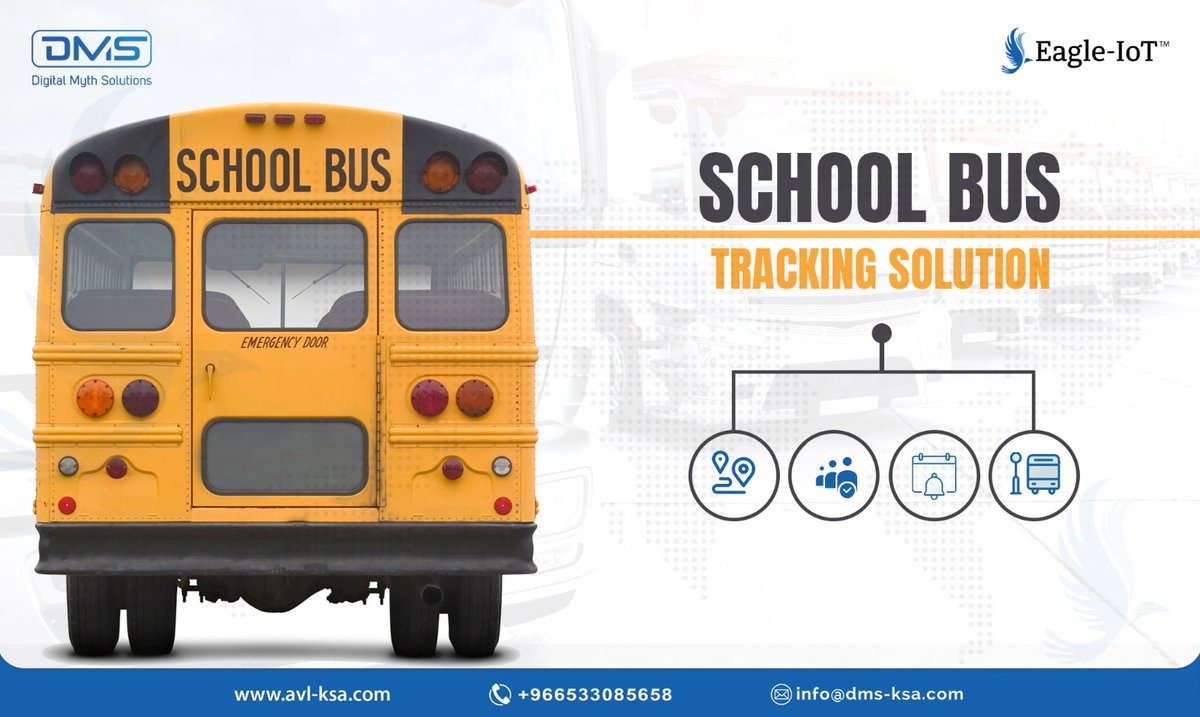 Eagle-IoT #SchoolBus Solution – Empowering Every Stakeholder!
From Driver to Manager Apps, we redefine #bustracking. From real-time tracking to trip management, and #videotelematics, #Eagle_IoT covers all.
avl-ksa.com/en/school-bus-…
#Fleet #GPS #kidssafety #IoT #AVl #SaudiArabia