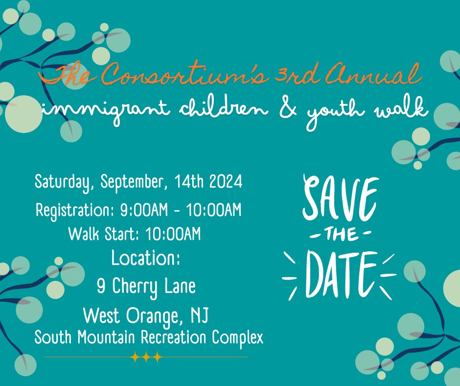 It's official! SAVE THE DATE for NJCIC's 3rd Annual Immigrant Children & Youth Walk. Join us as we celebrate NJ's immigrant children and youth. #NJCIC #immigrantchildren #savethedate