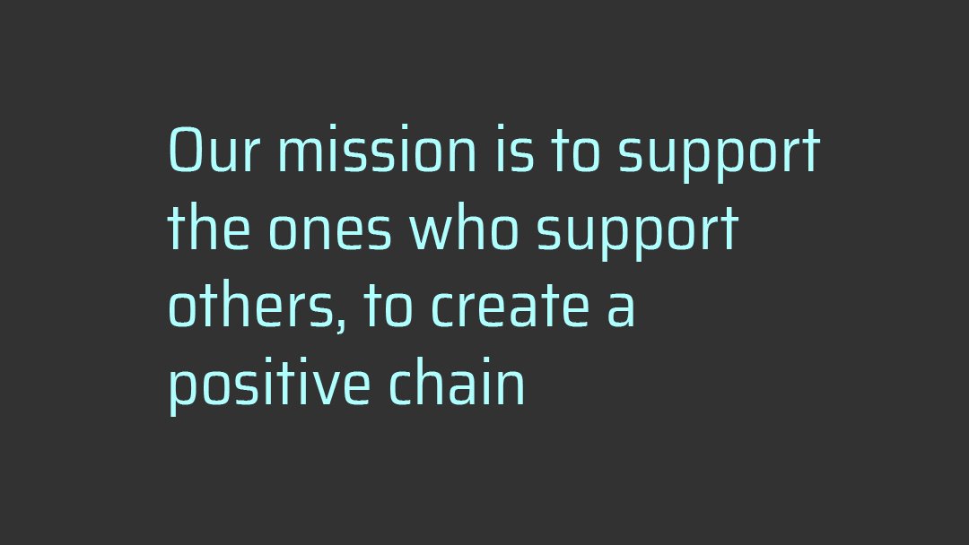 Our mission is to support the ones who support others, to create a positive chain We rise by lifting others #linkedbyart