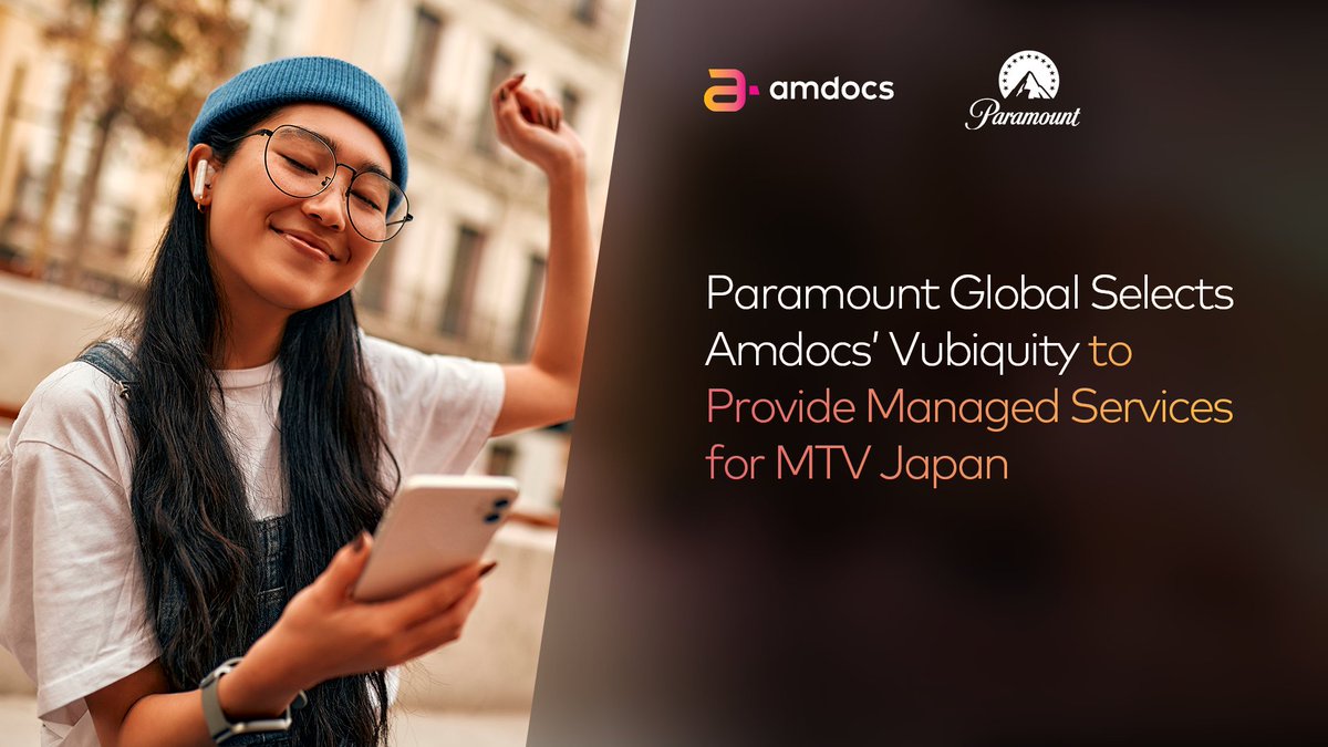 Paramount Global @paramountco has chosen Vubiquity by Amdocs to manage MTV Japan’s operational activities! This deal strengthens our presence in Japan’s vibrant media landscape, ensuring viewers enjoy the best global music content > link.amdocs.com/4byPvfn