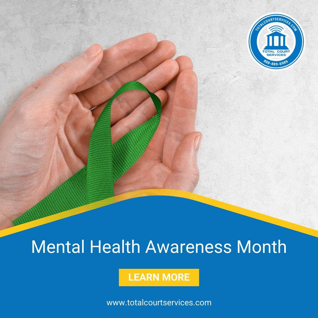 May is Mental Health Awareness Month, a time to shine a light on mental health issues and promote understanding. ✨

At Total Court Services, we recognize the importance of mental well-being in the justice system. 

 #alcoholtesting #securetech #drivesafe #mentalhealthawareness