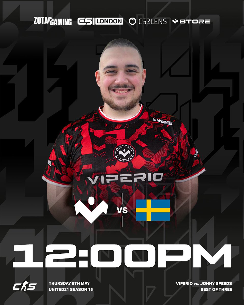 UNITED21 PLAYOFFS Lunchtime fixture as we take on the orgless Swedes! 🇪🇺 @viperioesports (#139) vs. 🇸🇪 #JohnnySpeeds (#114) 🕛: 12pm | 🎙️: @magiskaabbas | 📺: twitch.tv/united21_en