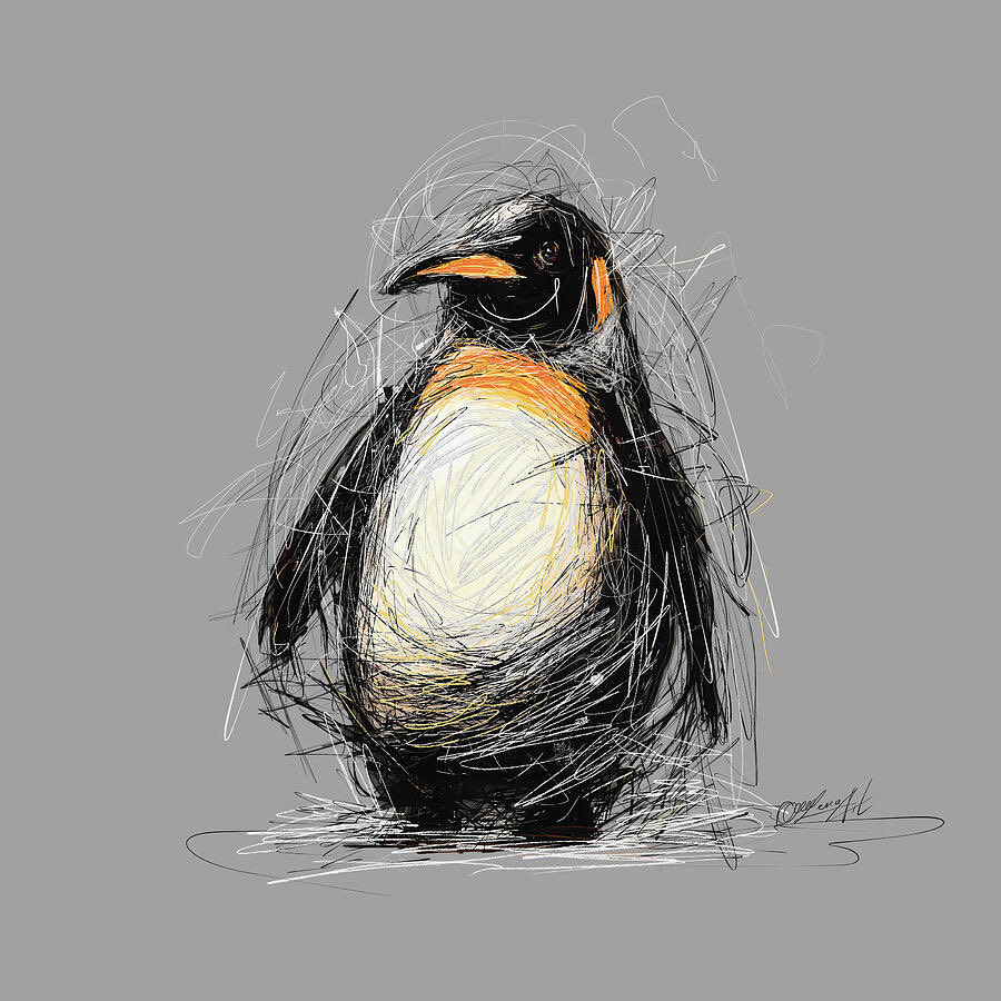 Check out this new painting that I uploaded to! fineartamerica.com/featured/scrib… 
A stylized penguin is depicted with abstract brush strokes 
#penguinart #expressivebrushstrokes #wildlifeart #sketchstyle #vibrantcontrast #dynamiclines #artisticmotion #blackandwhiteart #animalillustration
