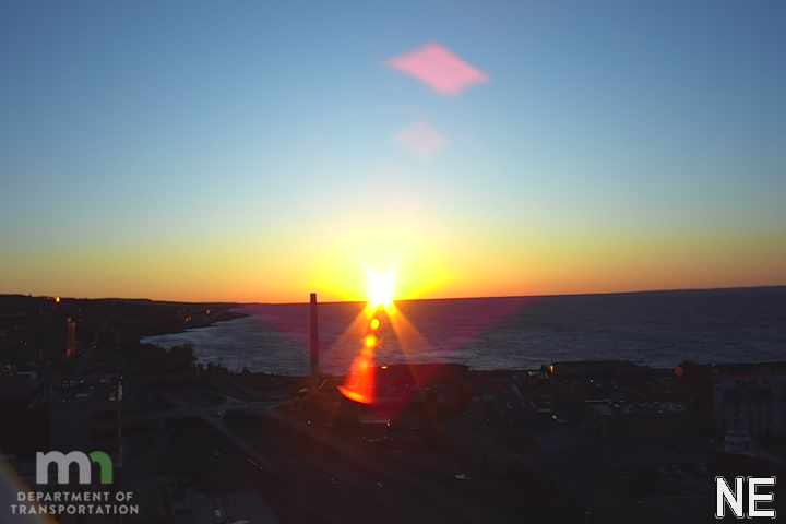 Sunrise over Lake Superior on the I-35 camera on top of the Alworth Building  #tfxpics