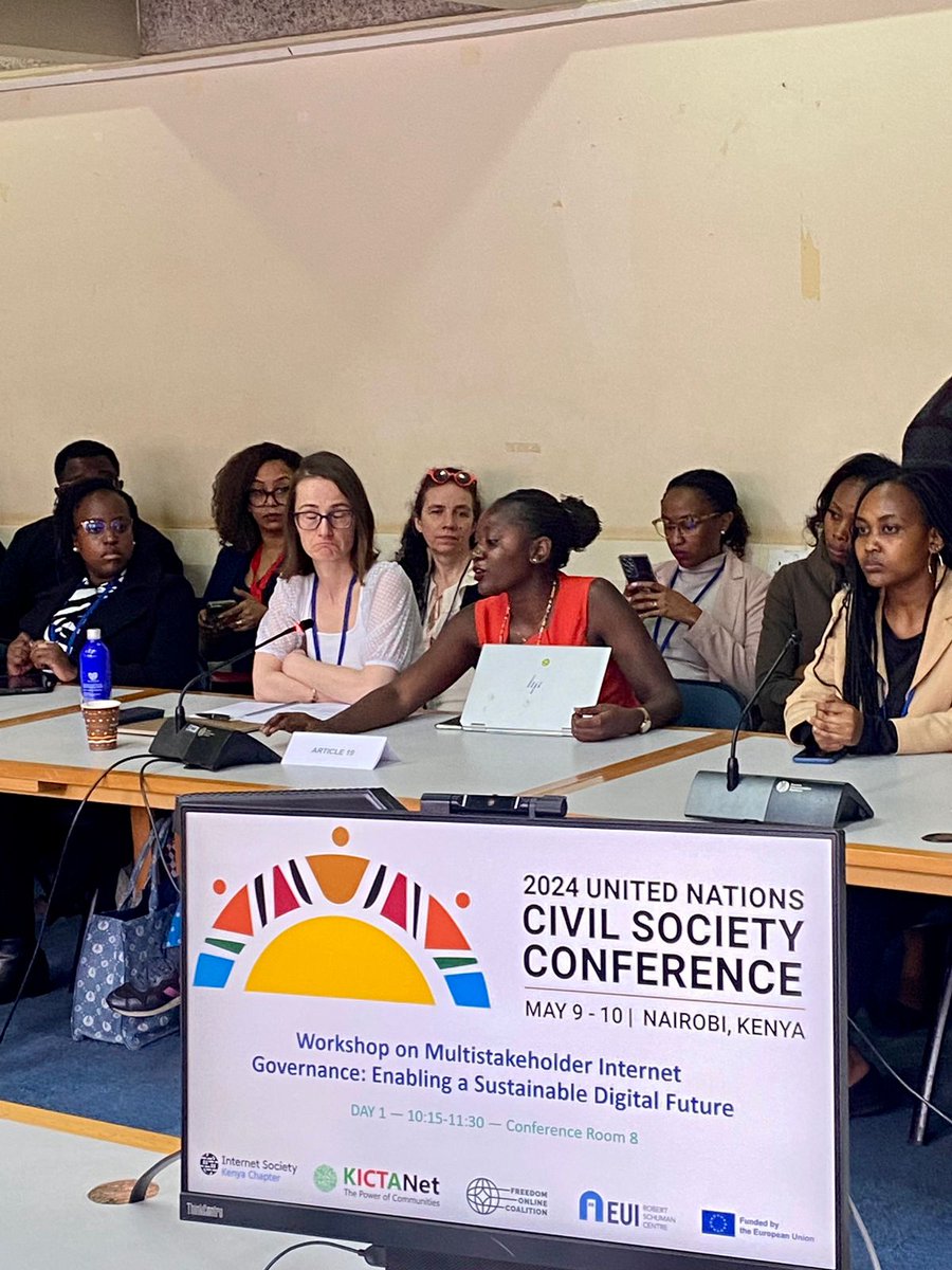 Angela Minayo from @article19org was one of the panelists in a discussion on Multistakeholder Internet Governance to enable a sustainable digital future. She stated, 'It's not just about connectivity, it's about community.' #2024UNCSC #SM4PKenya