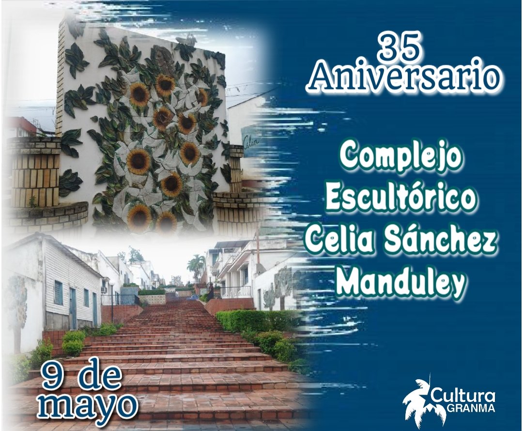 #CulturaGranma
#CubaViveEnSuHistoria recordando hoy a #CeliaPorSiempre en el 104 Aniversario de su Natalicio y el 35 del Complejo Escultórico que lleva su nombre, en el municipio de Manzanillo, inaugurado en 1989,  para homenajear a la “Flor  más autóctona de la Revolución”.