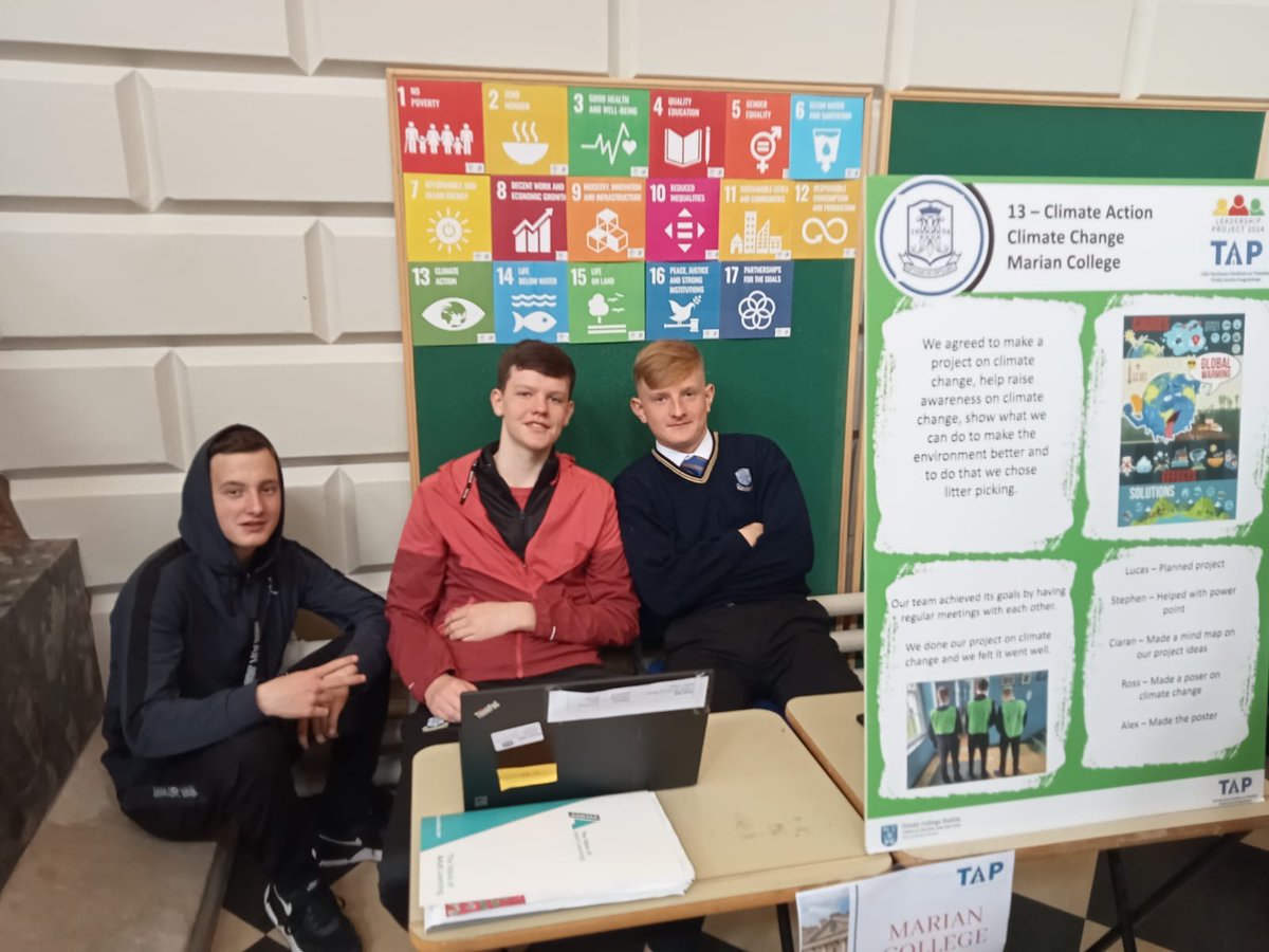 Well done to TY students Alex, Stephen and Ross who attended the TAP Bridge to College Showcase and Graduation with their Litter Picking project highlighting SDG 13 - Climate Action! Great work boys.