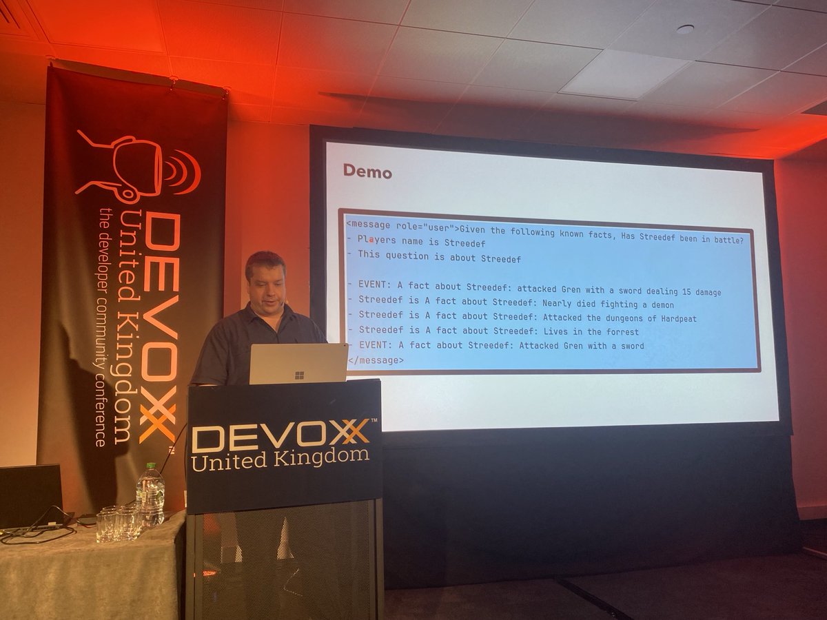 Hi all Dungeons and Dragons fans, my friend John Oliver built an OpenAI app levering SemanticKernel for Java to create the best game experience 😻 it even has TextToSpeech (& Speech toText), so, we can all play together💜best use-case for LLM and AI so far! ⁦⁦@DevoxxUK⁩