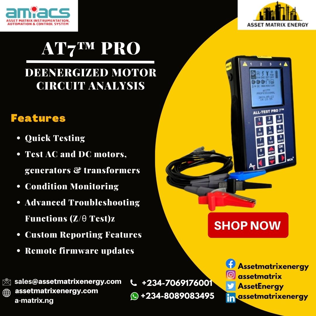 The ALL-TEST PRO 7 Professional (AT7 Pro) empowers technicians to efficiently and accurately evaluate motors in the field or on the shop floor. For more inquires! sales@assetmatrixenegy.com #assetmatrixenergy #alltestpro #AT7Pro #at7pro