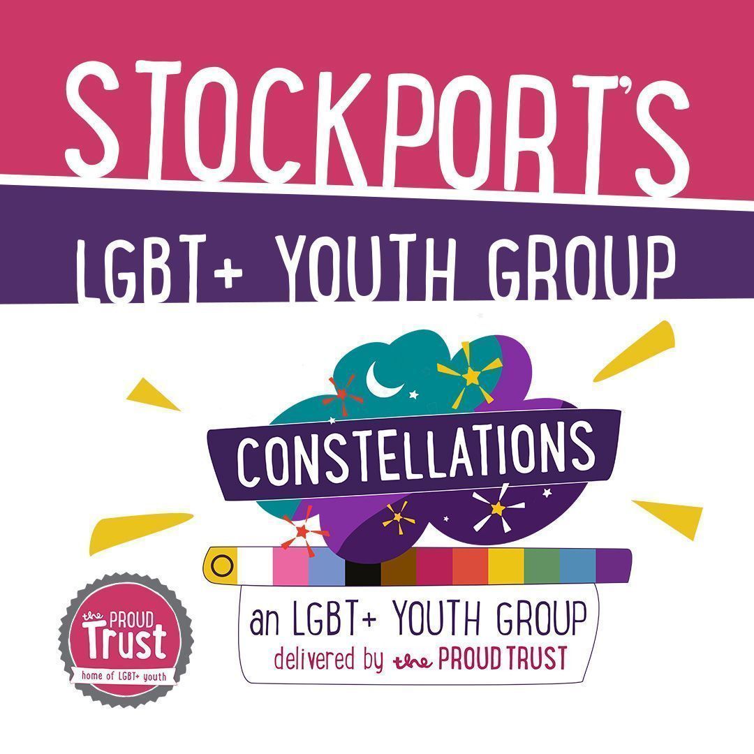 🌈💫 Constellations is our #Stockport LGBT+ youth group! It's a supportive place to meet other local LGBT+ young people, explore a wide range of activities and #BeProud of who you are. If you or someone you know would be interested in joining, click here: buff.ly/3KKG2HI