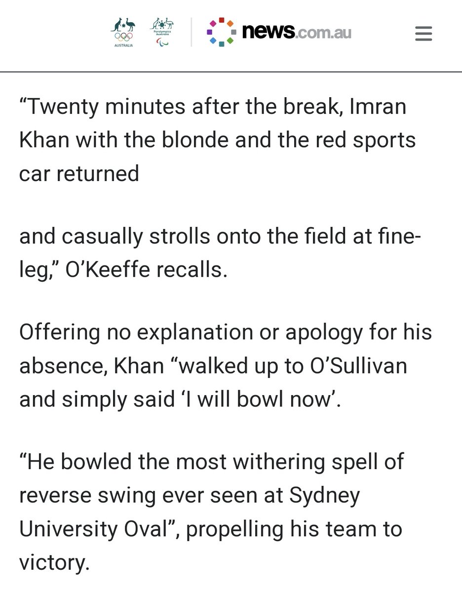 Imran Khan once left the ground with a hot girl from the crowd, leaving his bowling team with 10 men on the field, returned an hour later, told the captain he would bowl now, and won the match for his team. Look into your heart and tell me; does this man deserve to be in jail???