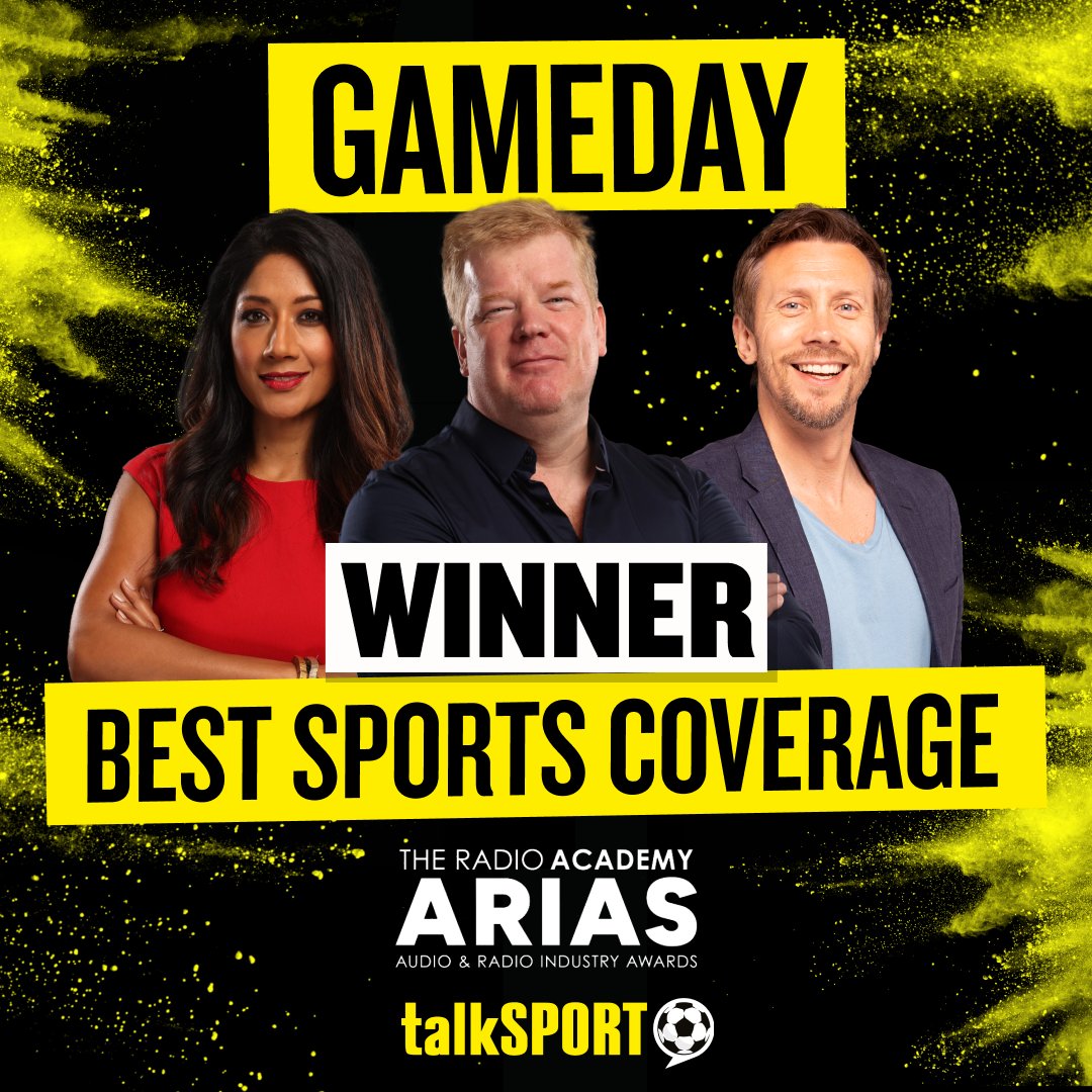 🥇 And the winner is...talkSPORT 🥇 Gameday finished FIRST in the Best Sports Coverage category at this year's @radioacademy awards 🙌 Thanks to everyone that voted for us!