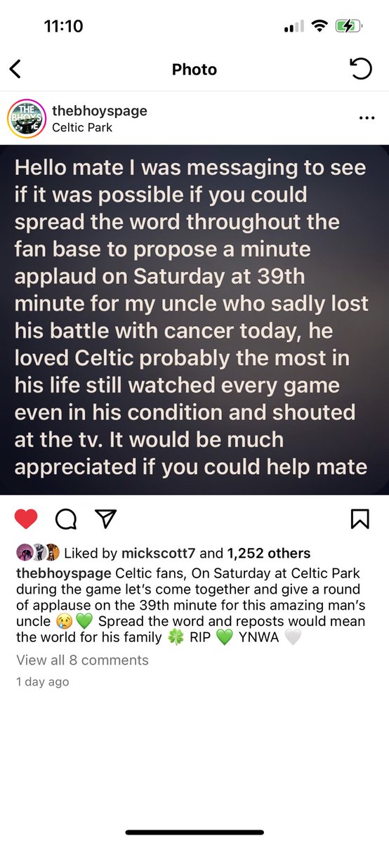 Can everyone please RT this and try get an applause for an absolute gem of a guy 🍀