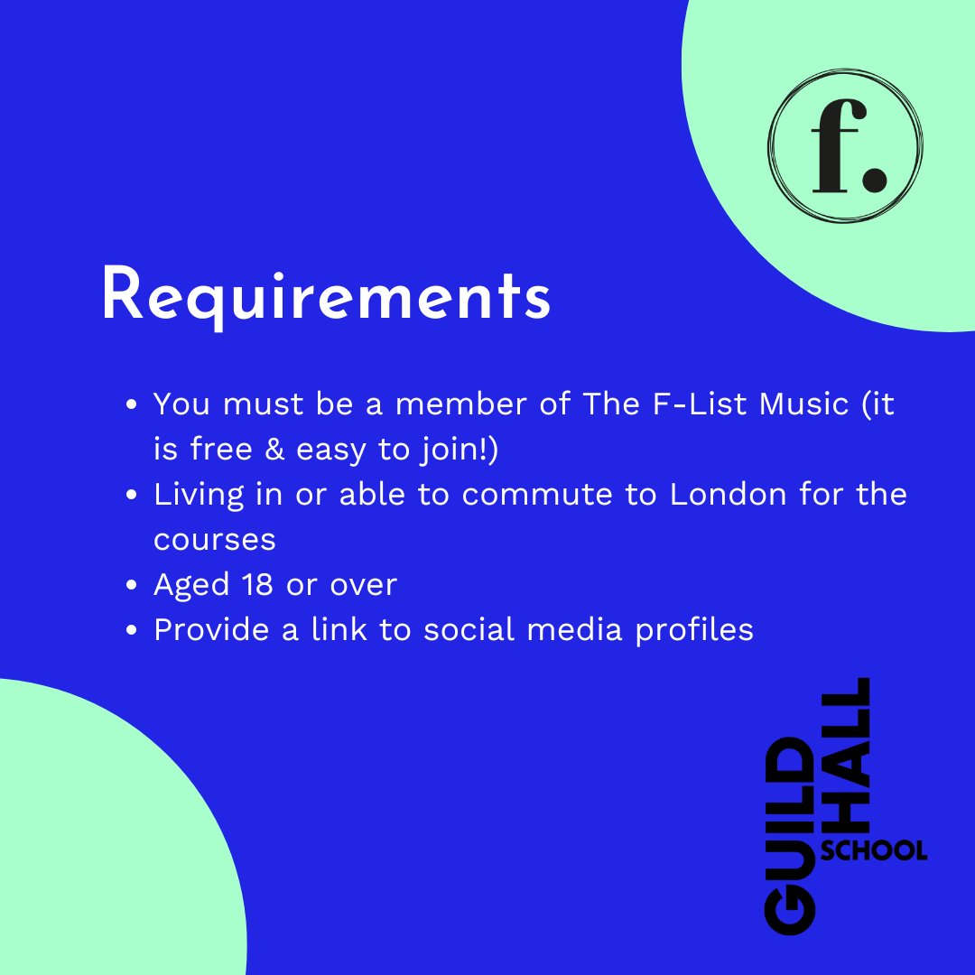 Exciting news! 🎶 Join our collaboration with @guildhallschool for free creative technology programs tailored to F-List musicians, covering mixing, mastering, and much more. Limited spots left – apply now!  Link - tinyurl.com/2meet5ha