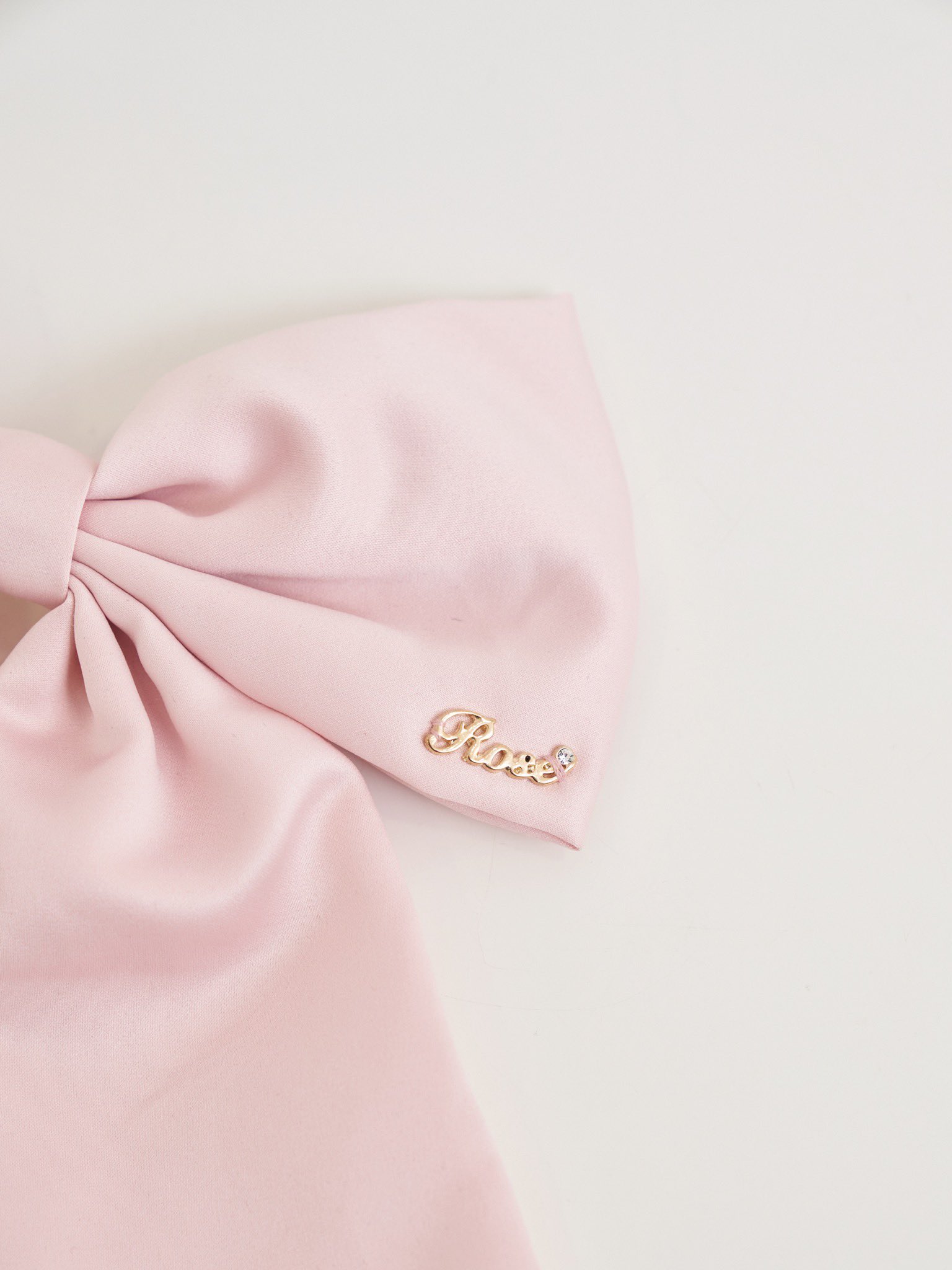 Rosé Muse Rose big ribbon barrette