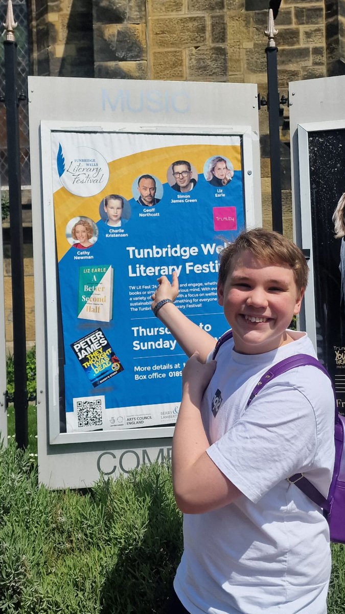 Here I am! I am here! Tunbridge Wells Literary Festival 2024 @theamelia_tw With @simonjamesgreen at 4.15 to talk about all things from my Charity, bullying and his book #BoyLikeMe @TWellsTourism @LocalcultureTW #CheerUpCharlie #books theamelia.co.uk/whats-on/tunbr…