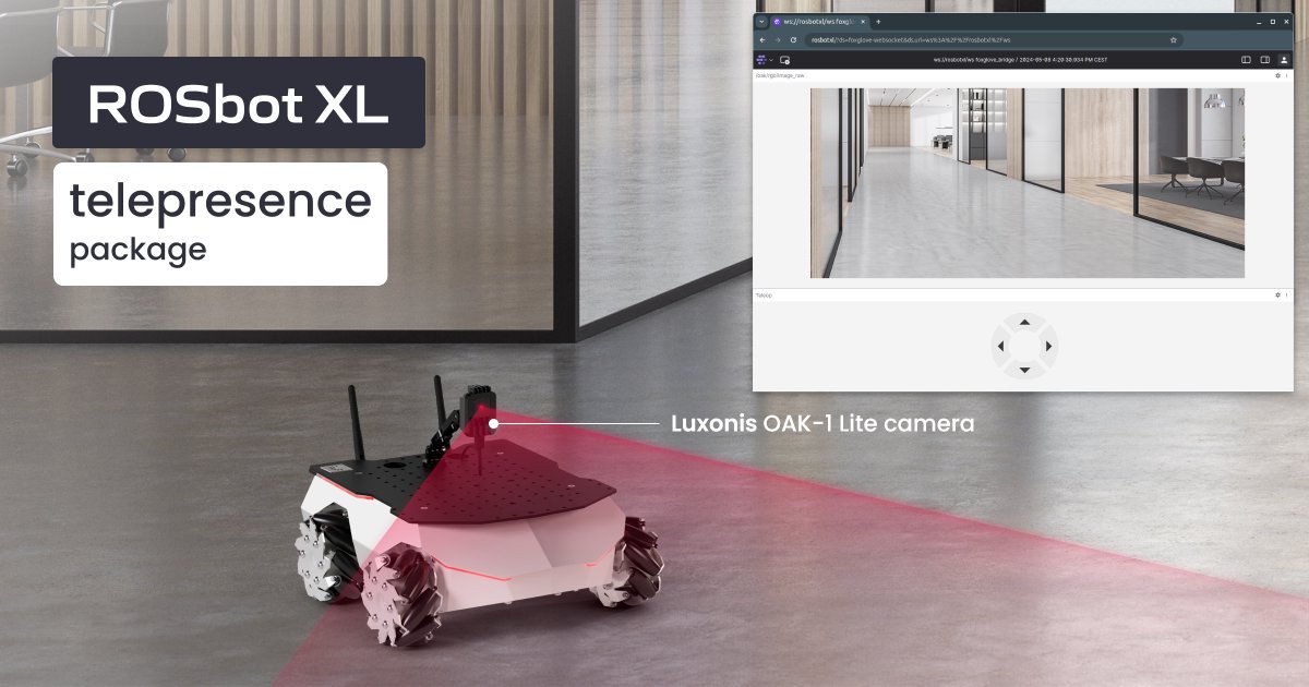 husarion's tweet image. #ROSbot XL telepresence configuration package is a #ROS 2-native solution for indoor remote monitoring and teleoperation, with dedicated open source reference projects for controlling the robot over a web user interface or from #RViz.

Learn more: bit.ly/4bgcFYg