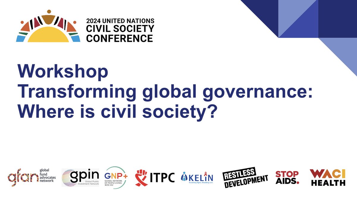 @WACIHealth @GFadvocates @gnpplus @GlobalFund @ITPCglobal @frontlineaids @CSOs4UHC @WHO In our #2024UNCSC pre-conference workshop we discussed the need for the #PactForTheFuture to recognise & support the critical role of civil society and communities in governance & decision-making processes 📢 governance-principles.org offer key lessons on how this can be achieved