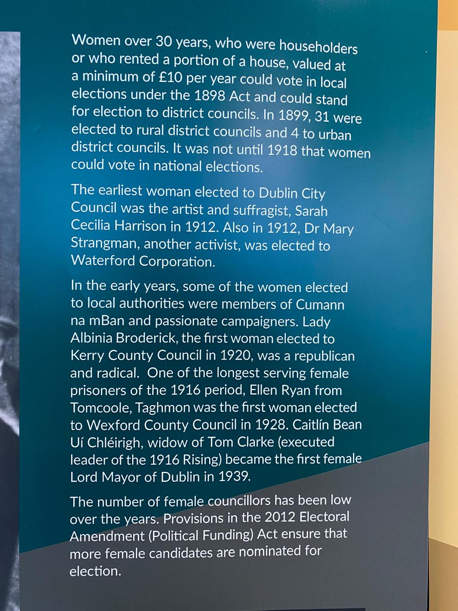 #AILG President @gaildunne1 showcasing a 12 banner exhibition on the 125th anniversary of Irish Local Government by @wicklowcoco . Some excellent information dating back to the first 1899 local elections, including the first Wicklow women to be elected in #localgov.