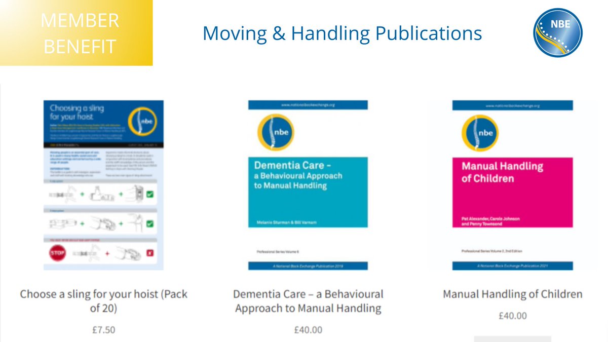 nbetoday's tweet image. Non-members &amp;amp; members can purchase our professional publications including:

👉 Standards in #ManualHandling
👉 Dementia Care
👉 Leaflets on safe use of #Hoists &amp;amp; wheelchairs

£5 discount for members; code on Community Forum/ email!
nationalbackexchange.org/publications

#DementiaActionWeek