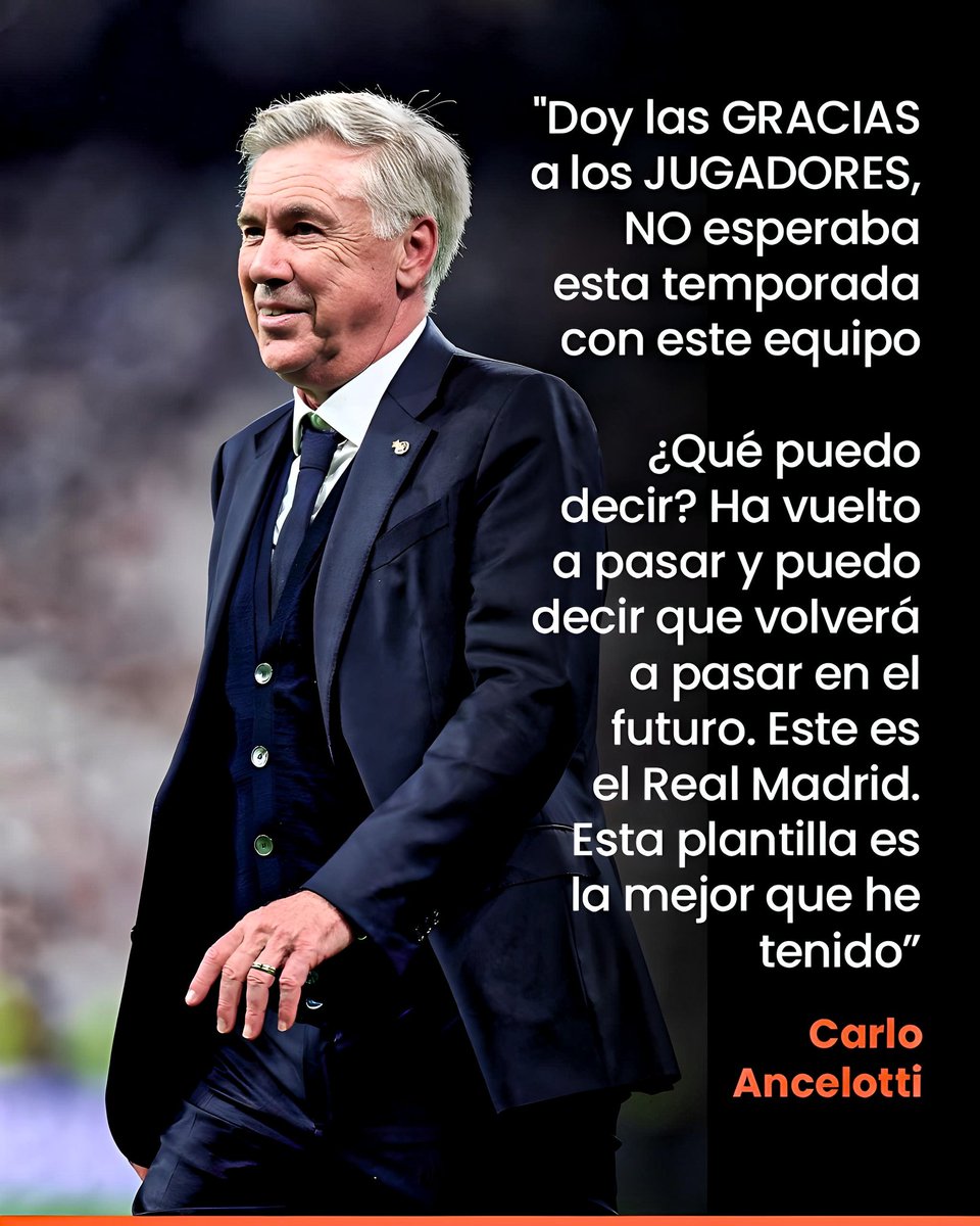 🗣️Carletto Ancelotti 
El artífice de la maravillosa temporada del Real Madrid.
