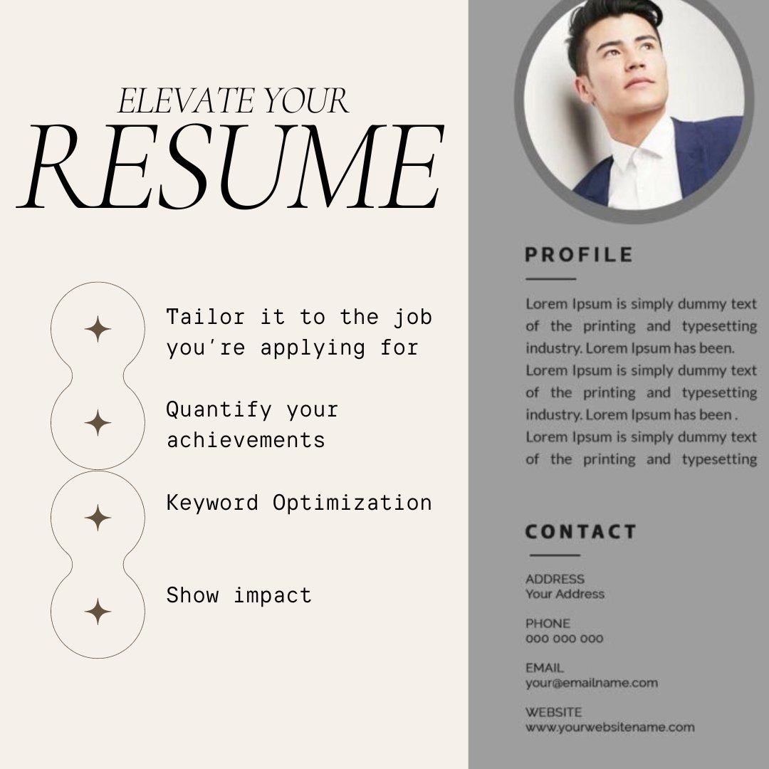 Elevate your resume and stand out in a competitive job market. 📄✨ #ResumeBuilding #CareerSuccess