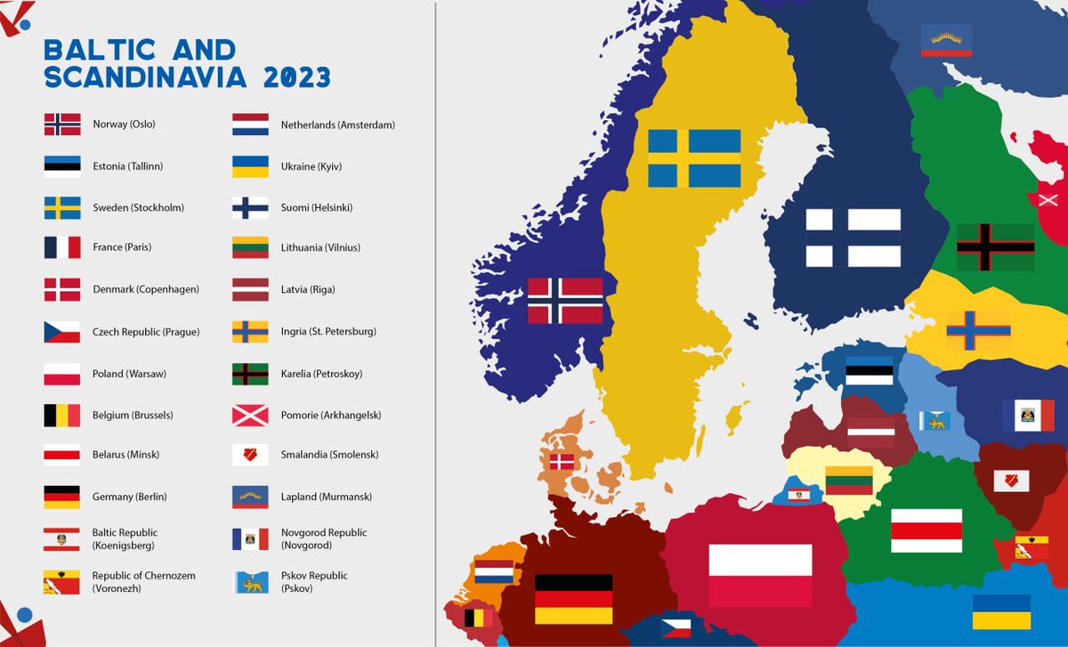 freenationsrf's tweet photo. Today #Europe Day🔥
Independent #Karelia #AmberLand(#Karalyauchus-#Königsberg-#Krolevets, socalled "#Kaliningrad Region") #Pskov #Smalandia #Ingria #Novgorod, #Kolandia(modern"#Murmansk Region")#Tver etc when finally freed from imperial #Moscovia,also become part of free Europe🤝 https://t.co/T2eheTj7H1