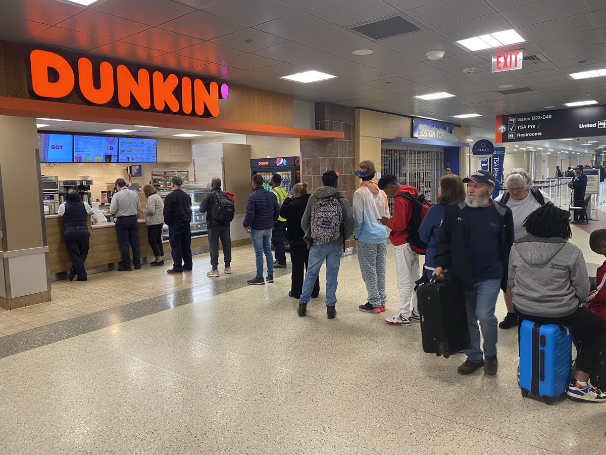 Early air warriors at Logan. We fly on Dunks