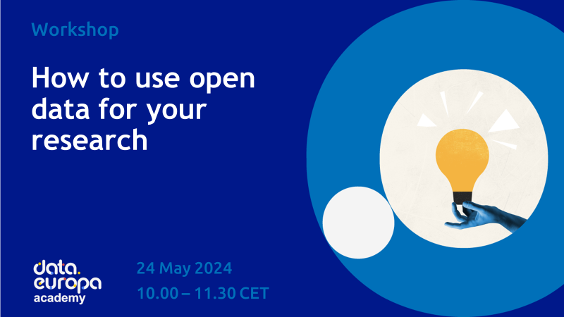 Register for our #workshop on 24 May from 10:00 to 11:30 CET and learn how to use open data for research, with a hands-on demonstration on our portal and a practical assignment. 

Register now 👉 bit.ly/3xFo0Sy 

Read more 👉 europa.eu/!G6kvb3 

#EUOpenData