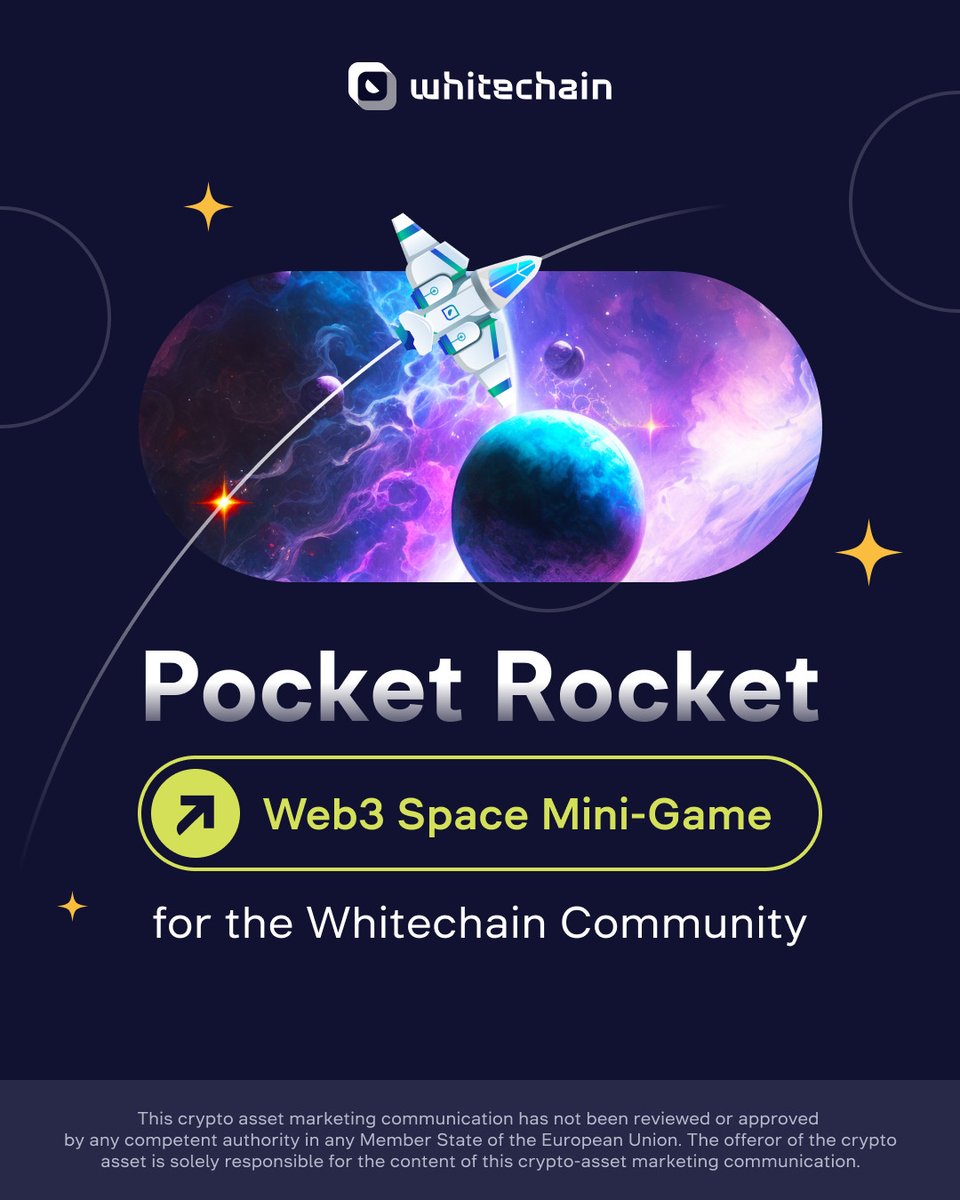 🌌 Meet Pocket Rocket, a web3 space game for the Whitechain community. Mine crystal rocks, upgrade the spaceship, and climb up the leaderboard & win rewards. Try Pocket Rocket now: t.me/pocket_rocket_…