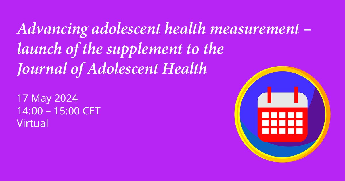 📢 Don't miss the launch of the supplement to the Journal of Adolescent Health, focusing on advancing adolescent health measurement! Join @WHO & experts to learn about the 4️⃣7️⃣ priority indicators and their impact on global health. 🌍 More: 👇 pmnch.who.int/news-and-event…