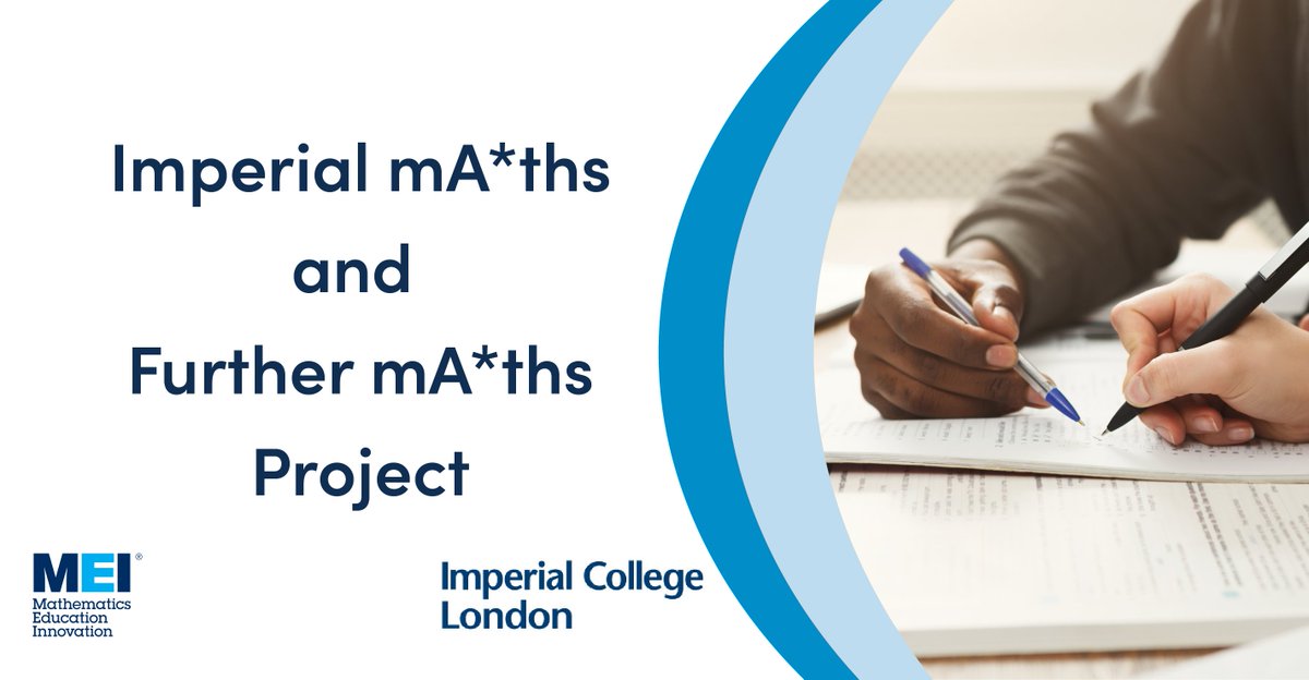 MEI (@meimaths) on Twitter photo Do you want to know what you can do to support students aiming for the top grades?
Join the Imperial mA*ths and Further mA*ths Project in partnership with Imperial College London developed for both you and your students <a href="/icoutreach/">Imperial College London Outreach</a>
ow.ly/6f7P30sAR7K Do you want to know what you can do to support students aiming for the top grades?
Join the Imperial mA*ths and Further mA*ths Project in partnership with Imperial College London developed for both you and your students <a href="/icoutreach/">Imperial College London Outreach</a>
ow.ly/6f7P30sAR7K