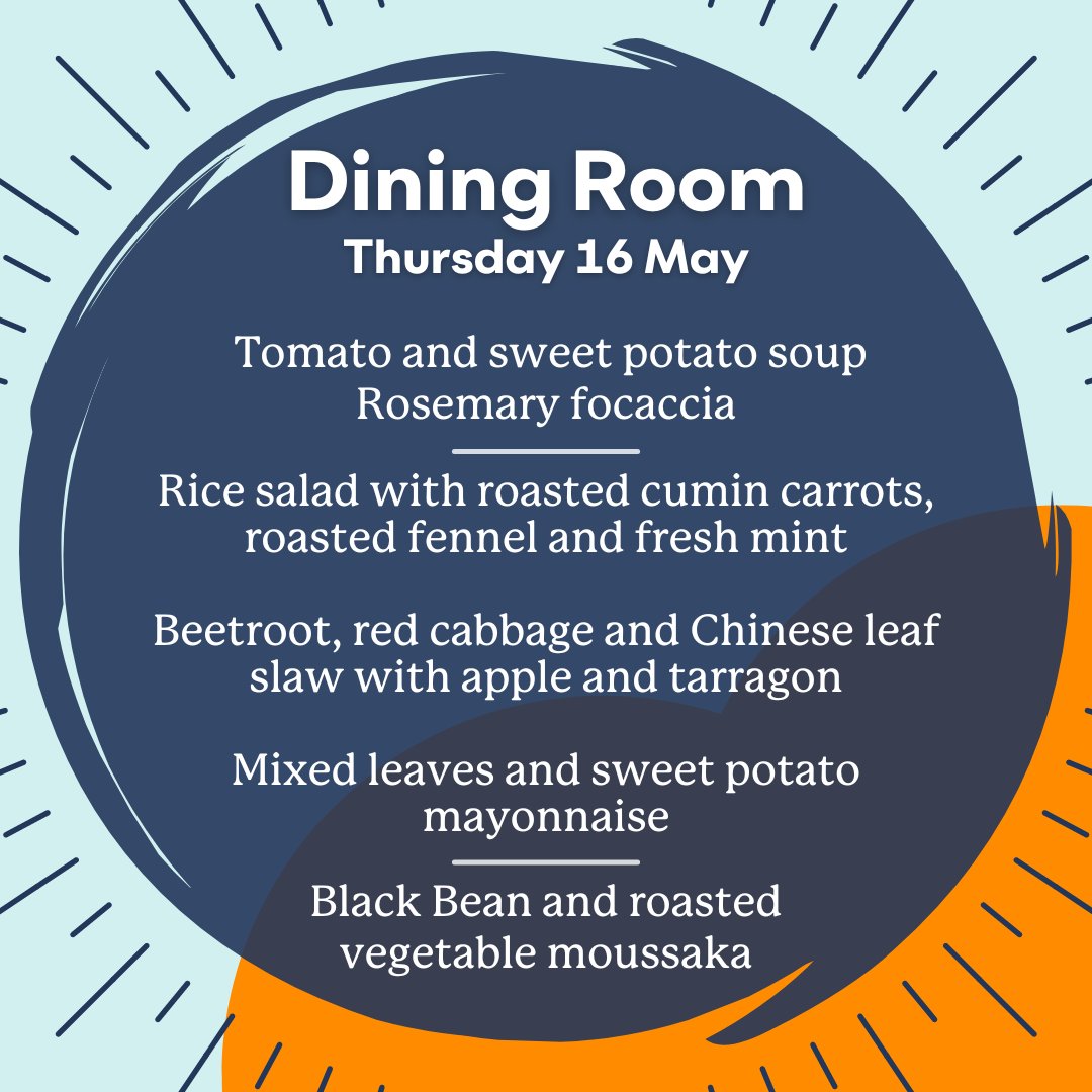 Join us for lunch, a cuppa, and a stroll around our gardens 😋☀️ These are the delicious menus for next week 🥗 Don't forget, we now do a jacket potato with cheese and homemade slaw plus salad garnish! The dining room is closed next Tuesday. Book now 👉 l8r.it/ltKO