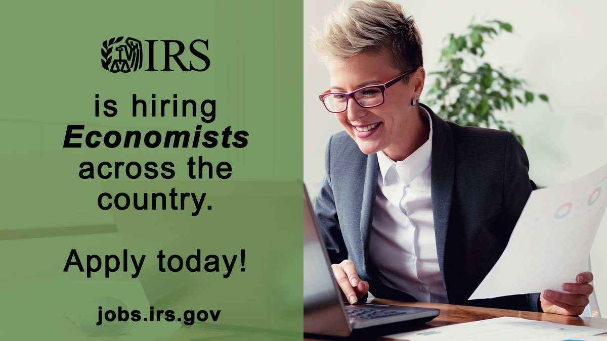 Are you passionate about data analysis and economic research? This is your opportunity! Join us and work on projects directly impacting our country. Apply today with the #IRS in our #RAAS division: ow.ly/uIIY50QGQQv