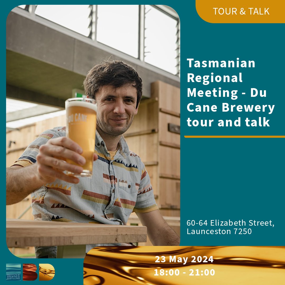 Join us at our next event in Tasmania at Du Cane Brewing, where Will Horan, the creator of Du Cane, will present his story of the development of this award winning craft brewery. Register today: ibd.org.uk/news-events/ev… #brewery# brewing #brewers # beer #Tasmania