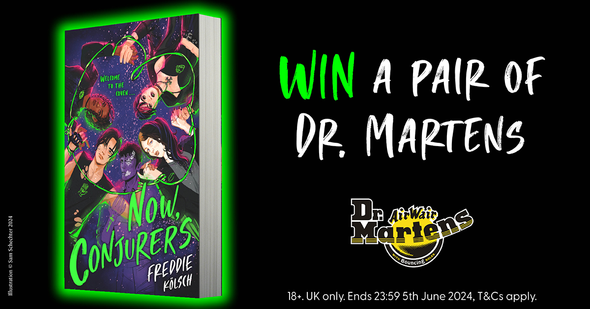 🖤 COMPETITION TIME 🖤 Need a new pair of Dr. Martens? Pre-order your copy of Now, Conjurers by Freddie Kölsch to be in with a chance to WIN a pair of @drmartens vegan 1460 lace-up boots. Enter here: ow.ly/H1co50RA74M 18+. UK only. Ends 23:59 5th June 2024, T&Cs apply.