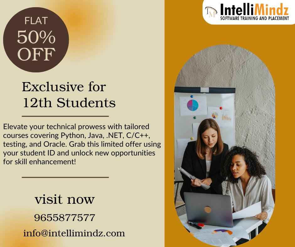 Improve Your IT Expertise with Advanced Training Programs at Intellimindz. Contact us for inquiries at +91 9655877677 or explore our website: intellimindz.com