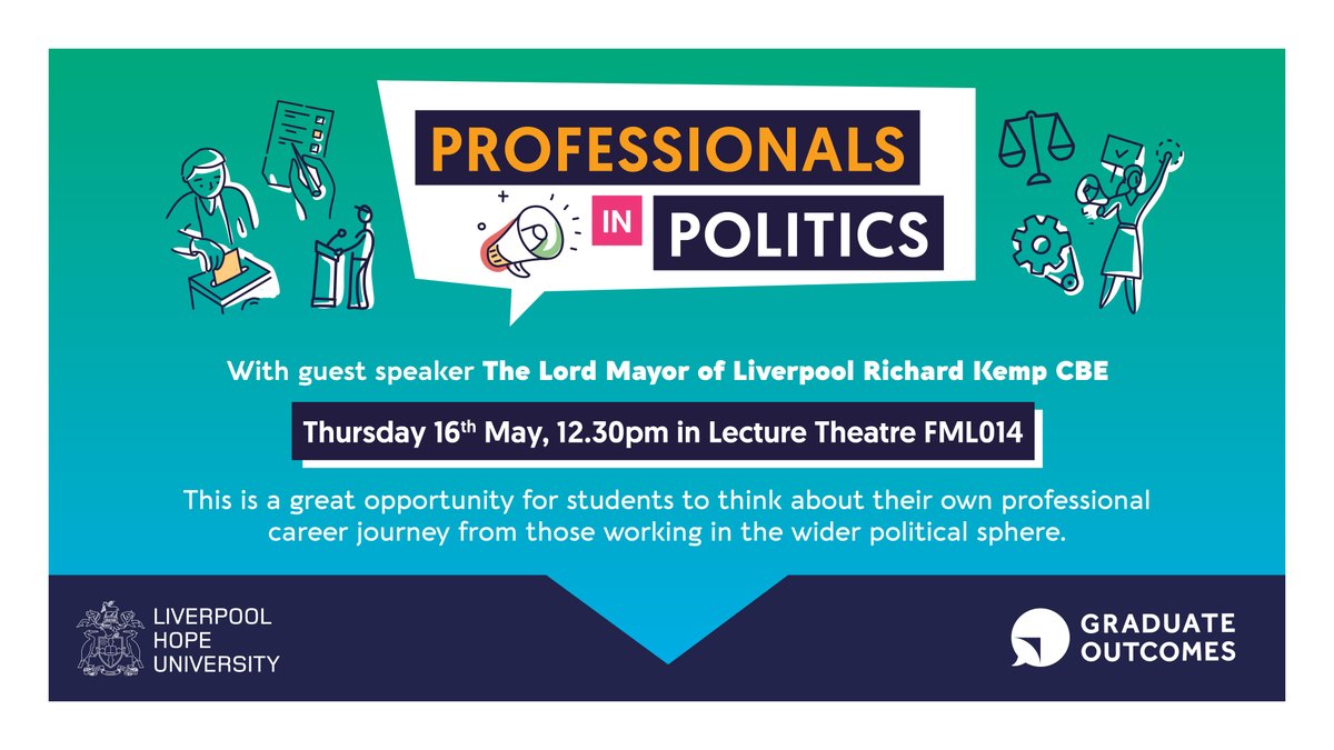 Our Professionals in Politics series continues next Thursday. We're looking forward to welcoming @cllrkemp to our Hope Park campus 👏