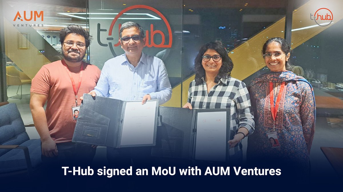 T-Hub joins hands with AUM Ventures, a prominent cross-border #VC #fund licensed by ADGM, furthering our commitment to empowering #entrepreneurs and nurturing #startups. The collaboration will provide startups with access to resources, mentorship & a strong network of investors.
